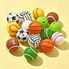 16Pcs 8 Styles All Kinds of Sports Balls Silicone Beads SIL-FS0001-02-4