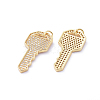 Brass Micro Pave Cubic Zirconia Pendants ZIRC-G163-04G-1