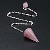 Natural Gemstone Dowsing Pendulum Hexagonal Cone Big Pendants & Mushromm Massage Stone Sets WG51030-01-3