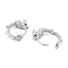 Brass Micro Pave Cubic Zirconia Hoop Earrings for Women EJEW-U029-01P-01-2