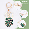 CHGCRAFT 1 Set Monstera Leaf Alloy Enamel Keychain KEYC-CA0001-33-5