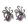 Natural Amethyst Octopus Brooch G-Z050-01D-1