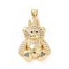 Brass Cubic Zirconia Pendants ZIRC-K089-15G-01-1