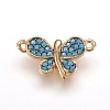 Brass Cubic Zirconia Links ZIRC-K070-12G-1