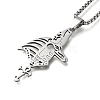 304 Stainless Steel Egyptian Ancient Anubis Anka Cross Pendant Box Chain Necklaces STAS-D196-05P-2