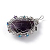 Natural Amethyst Big Pendants G-L524-09P-05-4