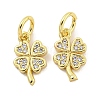 Rack Plating Brass Micro Pave Clear Cubic Zirconia Charms KK-Q814-08G-1