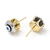 Flat Round Glass with Enamel Evil Eye Stud Earrings EJEW-P210-04G-08-2