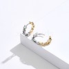 Brass Cubic Zirconia Hoop Earrings EJEW-BB70426-4