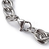 304 Stainless Steel Curb Chain Bracelet for Men Women BJEW-G669-23P-3