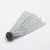 Electroplate Glass Bead Tassel Big Pendants EGLA-P023-12-2