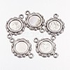 Tibetan Style Link Cabochon Bezel Settings TIBEP-0578-S-FF-2