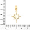 Brass Micro Pave Clear Cubic Zirconia Star European Dangle Charms KK-U058-37G-3