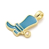 Brass with Cubic Zirconia with Enamel Pendant KK-Q814-22G-05-2