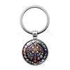 Alloy with Glass Pendant Keychain PW-WGD84D8-02-1