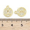 Brass Micro Pave Clear Cubic Zirconia Pendants ZIRC-P120-08G-3