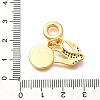 Brass Cubic Zirconia Flat Round & Swallow European Dangle Charms KK-U048-19G-3