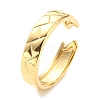 304 Stainless Steel Grooved Open Cuff Ring for Women RJEW-C016-27G-1