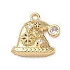 Brass Micro Pave Cubic Zirconia Charms KK-H521-02B-G-1