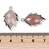 Natural Strawberry Quartz Faceted Leaf Pendants G-I375-04P-13-3