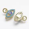 Brass Micro Pave Cubic Zirconia Charms X-ZIRC-F041-02G-1