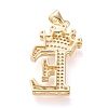 Brass Micro Pave Cubic Zirconia Pendants KK-R138-002E-2