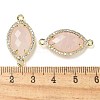 Natural Rose Quartz Faceted Horse Eye Connector Charms G-G181-07G-10-3