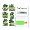 6Pcs Frog DIY Diamond Painting Keychain Kit PW-WG54163-01-2