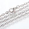 Iron Cable Chains Necklace Making MAK-R013-45cm-P-1