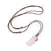 Natural Rose Quartz Nugget Pendant Necklace with Waxed Cord for Women NJEW-F306-01G-2