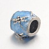 Barrel Large Hole Alloy Enamel European Beads MPDL-L013-10B-2