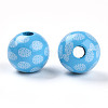 Easter Theme Printed Wood Beads WOOD-T032-22G-2