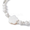 Natural Shell & Howlite Braided Bead Bracelet BJEW-JB09779-4