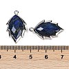 Natural Dyed Lapis Lazuli Faceted Leaf Pendants G-I375-04P-03-3