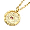 304 Stainless Steel Cubic Zirconia Constellation Flat Round Pendants STAS-S145-01J-2