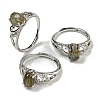 Oval Natural LabradoriteAdjustable Rings RJEW-Q818-01P-08B-1