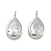 Brass Pave Clear Cubic Zirconia Pendants CU-CBA42CA-04D-P-1