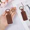 Gorgecraft 2Pcs 2 Styles Word His Only/His Queen Engraved Wooden with Leather Keychain WOOD-GF0001-81-3