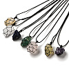 Irregular Nuggets Natural Mixed Gemstone Pendant Necklace G-H286-02-1