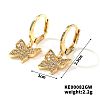 Elegant Japanese Style Copper & Zircon & Diamond Hoop Earrings HY8842-5-1