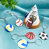 CREATCABIN 24Pcs 6 Style PVC Plastic Pendant Keychain KEYC-CN0001-02-4