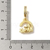 Rack Plating Brass Micro Pave Clear Cubic Zirconia European Dangle Charms KK-P272-15G-3