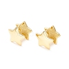 Brass Star Hoop Earrings for Women EJEW-P196-16G-1