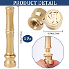 1Pc Golden Tone Brass Wax Seal Stamp Heads with Bamboo Stick Shaped Handles STAM-CP0001-05P-2
