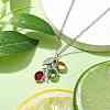 Stainless Steel and Glass Pendant Necklaces NJEW-JN04701-01-3