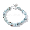 Natural Larimar Beaded Bracelets BJEW-JB02681-01-4