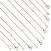  12Pcs 2 Style Brass Round Snake Chain Necklaces Set MAK-NB0001-17-1