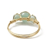 Natural Green Aventurine Round Braided Beaded Finger Ring RJEW-JR00550-05-5