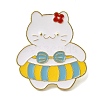 Summer Beach Cartoon Cat Enamel Pins JEWB-S034-03G-C-1