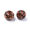 Painted Natural Wood Beads WOOD-S057-024E-2